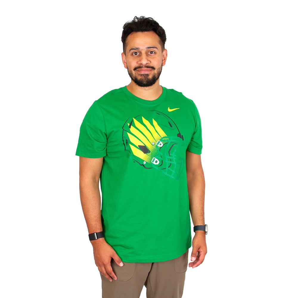 Ducks Spirit, Nike, Green, Crew Neck, Cotton, Men, Helmet Wings design, T-Shirt, 928857
